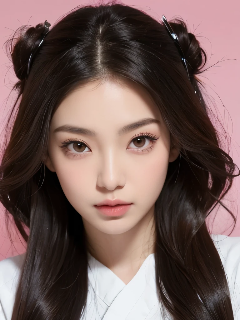 Kim Jennie with dark brown hair, mientras trenzas bonitas, with little curlers in her hair, con ojos marrones claros, ojos bonitos, with long and beautiful eyelashes, cejas perfectas, thick heart shaped lips with cupid&#39;s bow, Crimson lips, piel bonita, piel blanca y palida, con tonos rosas, with a natural blush and soft crimson color, con un maquillaje ligero, con pecas y lunares en sus mejillas, nariz respingada y bonita, button nose, while she is wearing a long skirt and a sweatshirt, while sitting on a couch, con su amiga, (pechos grandes, pechos bonitos, pechos suaves, escode desnudo), sitting in an armchair, con una chica igual de bonita que ella, mirando a la camara, Foto bonita, autofoto