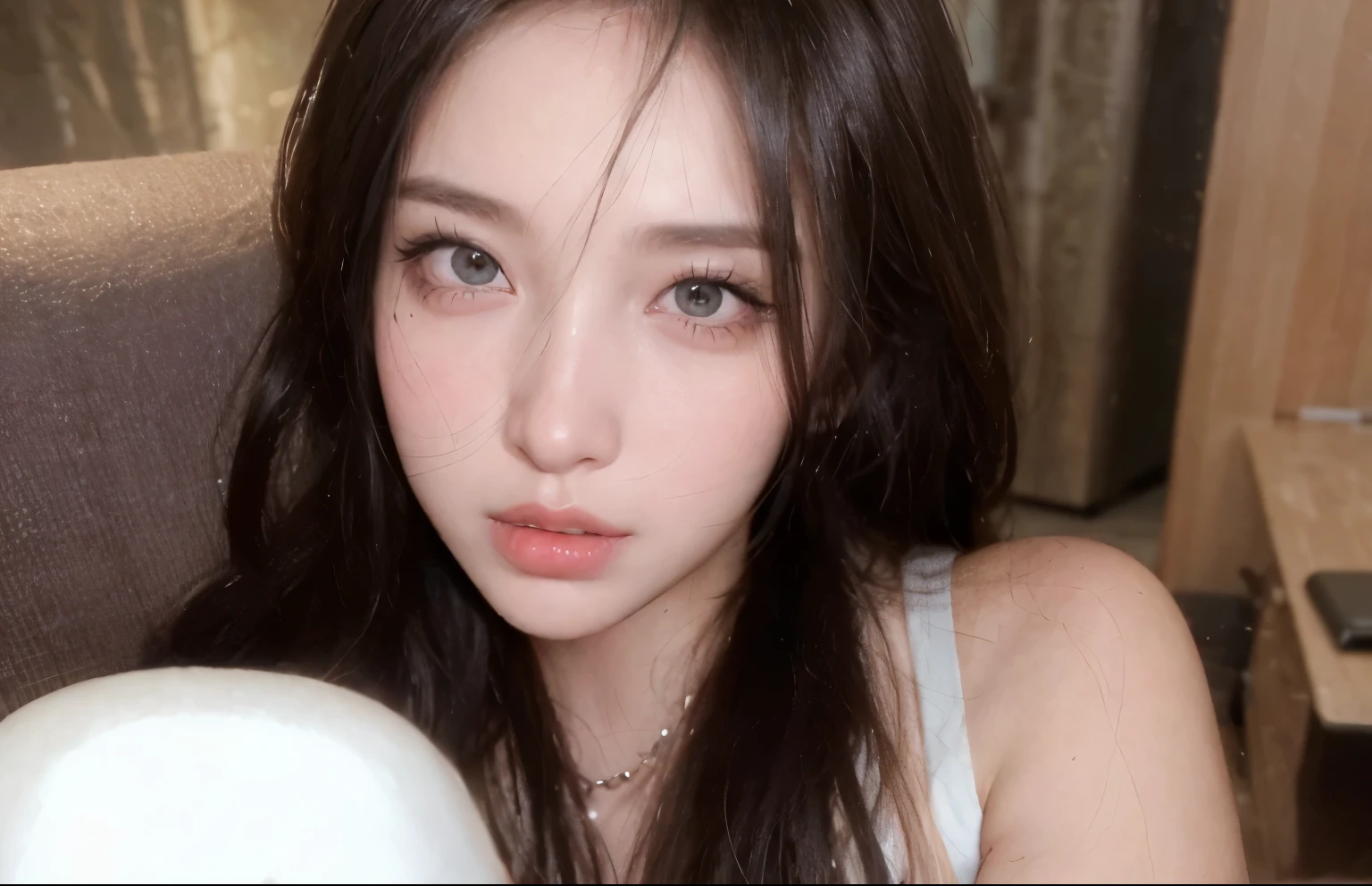 ((best quality, 8K, master part :1.3)),beautiful women,hide your face,2 women,beautiful big tits:1.3,slim abs:1.1,white socks,,long black hair,(sitting on bed),very detailed face,very detailed lips,detailed eyes,The double eyelids are clearly in focus.. :1.2, Beautiful woman with perfect figure:1.4, ((layered hair styling:1.2)), (regatta shirt:1.1 ),very detailed face 및 피부 질감,