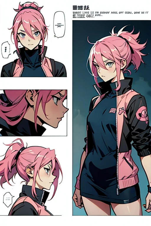 Anime girl thats evil with pink hair, manga page with panels and dialogue
