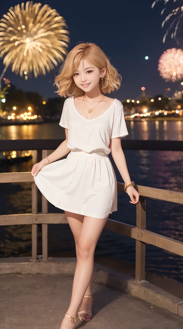 最high quality, Tabletop, High resolution,24 years old wearing white camisole, 1 Girl,Very beautiful face,(Ultra-high definition photography of extremely beautiful faces)(black camisole)hair ornaments,, Gemstone Diamond,Realistic, New York night view、Blur the background、,Full body image,(High resolutionスキン:1.2),Smiling and looking at the camera,Full body image 8K UHD, Digital single-lens reflex camera, In the soft and bright sunlight,high quality, Volumetric lighting, Frank, photograph, High resolution,Full body image,4K、Japanese college student、A sloppy smile、Stand up straight、((((上半身のphotograph)))),One person,Short Hairstyles、camisole