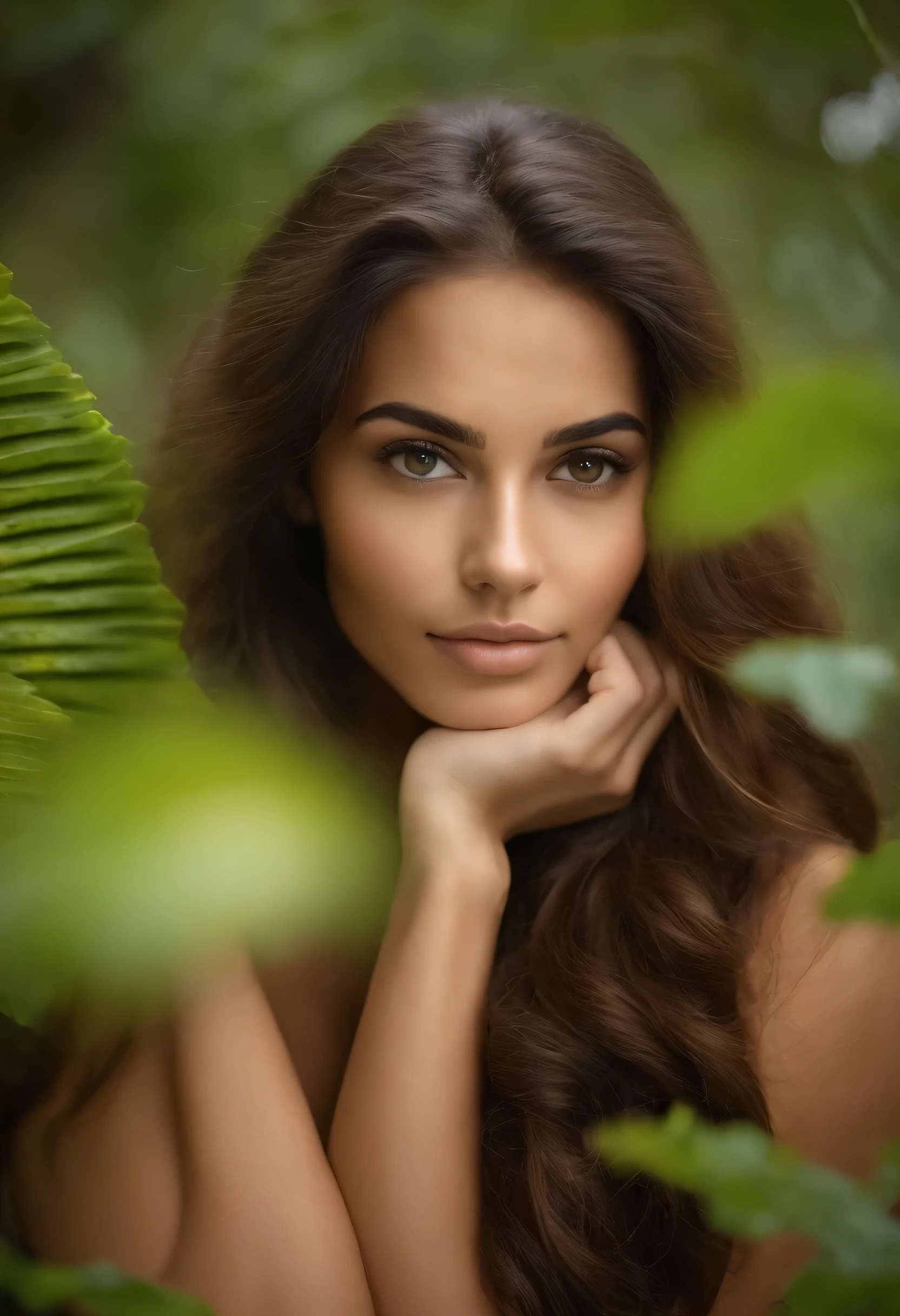 Femme latina nue, , cheveux bruns et grands yeux, Selfie d'une jeune femme, sans maquillage, maquillage naturel, regarder directement la caméra, Maquillage subtil, Superbe photo du corps entier, Yeux verts perçants, Bel angle, pose attrayante, fille mignonne, pose sexy, Image du corps entier, corps entier, Prise de vue du corps entier, Brown Goddess, high detail, pose satisfaite
