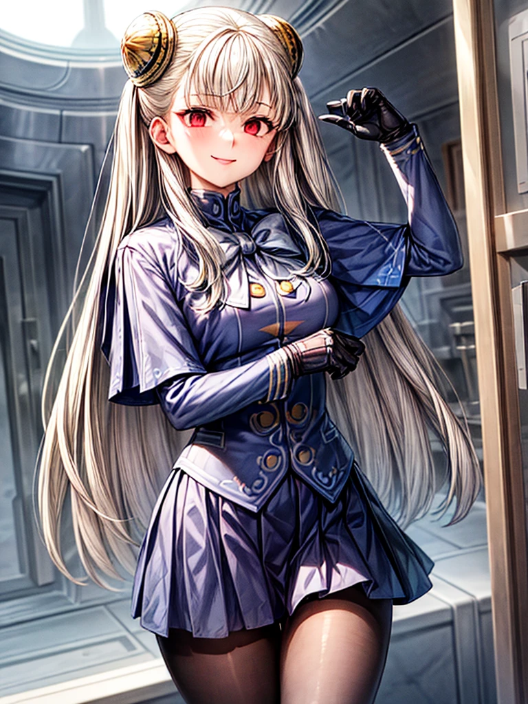 (masterpiece、highest quality、High resolution)、(Inside a futuristic base:1.6),1 girl、alone、Ingrid、Hair Pod、gloves、skirt、pantyhose、bow、dress、 eye、(Wicked Smile:1.4)、Anime Style、Evil Bosses、Trampling、Esbian all over,,empty eyes,Mind Control Devices, stop temporarilys, Obedient_stop temporarily, 