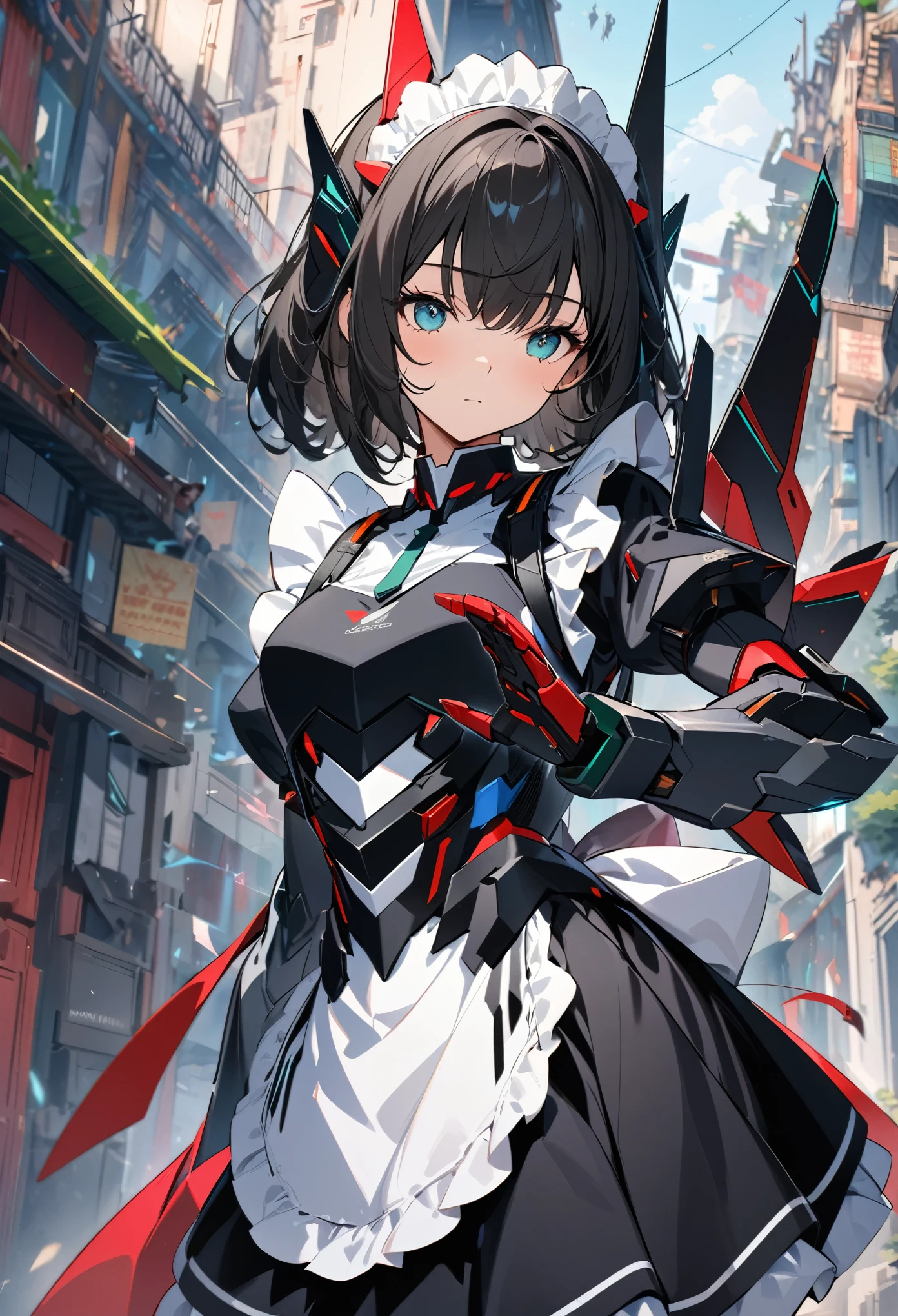 Liya M01 is a gundam that combines the powerful performance of Gundam robots with elegant maid attire design, specially designed for noble families. With advanced artificial intelligence and unique appearance, it provides comprehensive housekeeping services and becomes an indispensable member of the family. It combines mechanical maid style, functionality and aesthetics, collision of color and material, innovative application of maid attire elements, story background and character setting, fusion of science fiction and daily life, interaction and dynamic effects, details and delicacy ,(masterpiece, best quality:1.2)