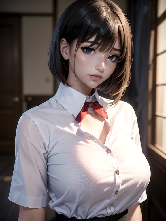 18 year old Japanese female,(非常にdetailedな肌)(Beautiful female body)(美しいBig Breasts)(Big Breasts)(Pale skin)(Pointed Chest),(Erect nipples)(Best image quality)(Hyperrealist portrait),(8k),(Ultra-realistic,最high quality, high quality, High resolution)(high quality texture)(Attention to detail)(Beautiful details)(detailed,Extremely detailed CG,detailed Texture)(Realistic facial expressions,masterpiece,in front,dynamic,bold),(((short pixie cut))),(Very thin hair)(Super Straight Hair:1.5)( sleek bangs,Very light coppery amber hair,Hair in one eye)　(((High School Girl Cosplay)))　(((Schoolgirl uniform)))　(((She&#39;s not wearing panties under her pleated skirt)))(((Emphasis on exposed genitals))　(((Genitals are visible)))　(((With the legs spread in an M-shape,,,,,,,,)))　(((She is spreading her legs boldly)))　(((Front view)))　(((Accentuate the crotch)))　(((The lines of the body are clearly visible)))、(((Depiction of beautiful fingers)))　(((Beautiful body depiction)))　(((Accentuate the crotch)))(((I can see your thighs)))(((Accurate M-shaped leg splits)))、(((Full body photo)))、(((Correct ankle orientation)))(((Correct number of legs)))　(((Accurate Body Composition)))　(((正確な正面からのFull body photo)))(((Exact number of hands)))