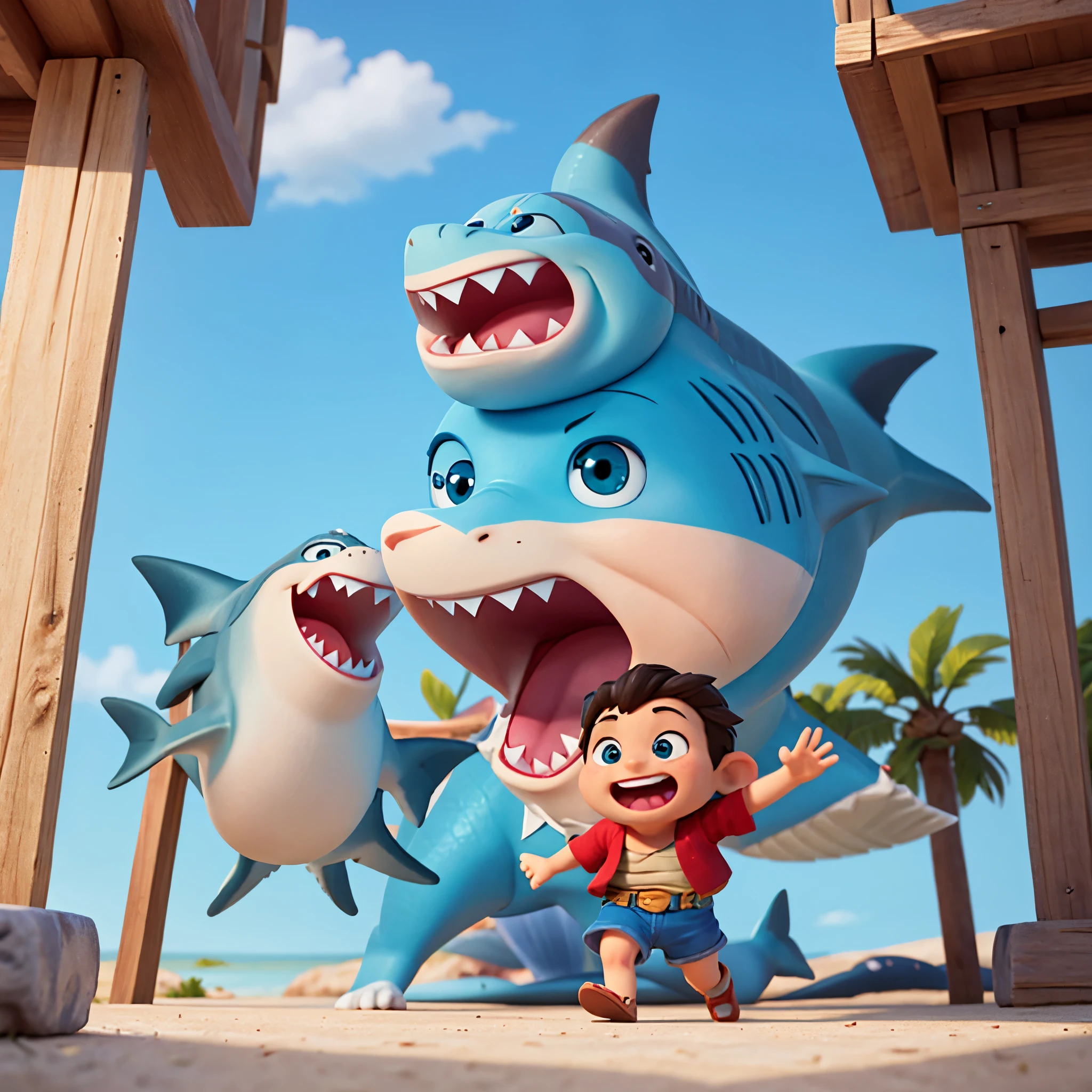 Disney movie with a text saying arlong and a baby shark