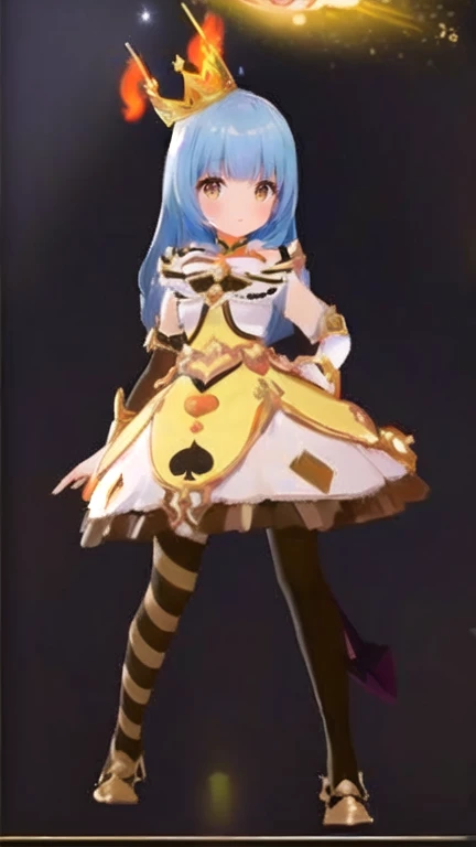 A woman wearing a dress and a crown on her head, Fantasy Costume, celebration costume, Magical Girl Style, Moon themed costume, Full-body portrait of an elementalist, Complicated costumes, Cute Characters、Yellow Dress