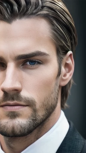 a perfect a Swedish man focus on the character's face.