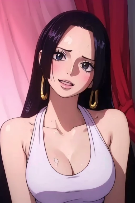 best quality, masterpiece, highly detailed,1girl, Boa Hancock, , (masterpiece:1.5), Detailed Photo, Smiling, Sexy, (8K, Best Quality: 1.4), (1girl), Beautiful Face, (anime realistic Face), (Black Hair, long Hair: 1.3), Beautiful Hairstyle, Realistic eyes, beautiful detail eyes, (white skin), beautiful skin, absurd, attractive, ultra high resolution, ultra realistic, high definition, golden ratio, (sexually aroused:1.5), Pinkish white skin, cool white light, sexy pose, Beautiful , white background, pink soft white light, Wear a black bodycon dress, (drunk:1.6)