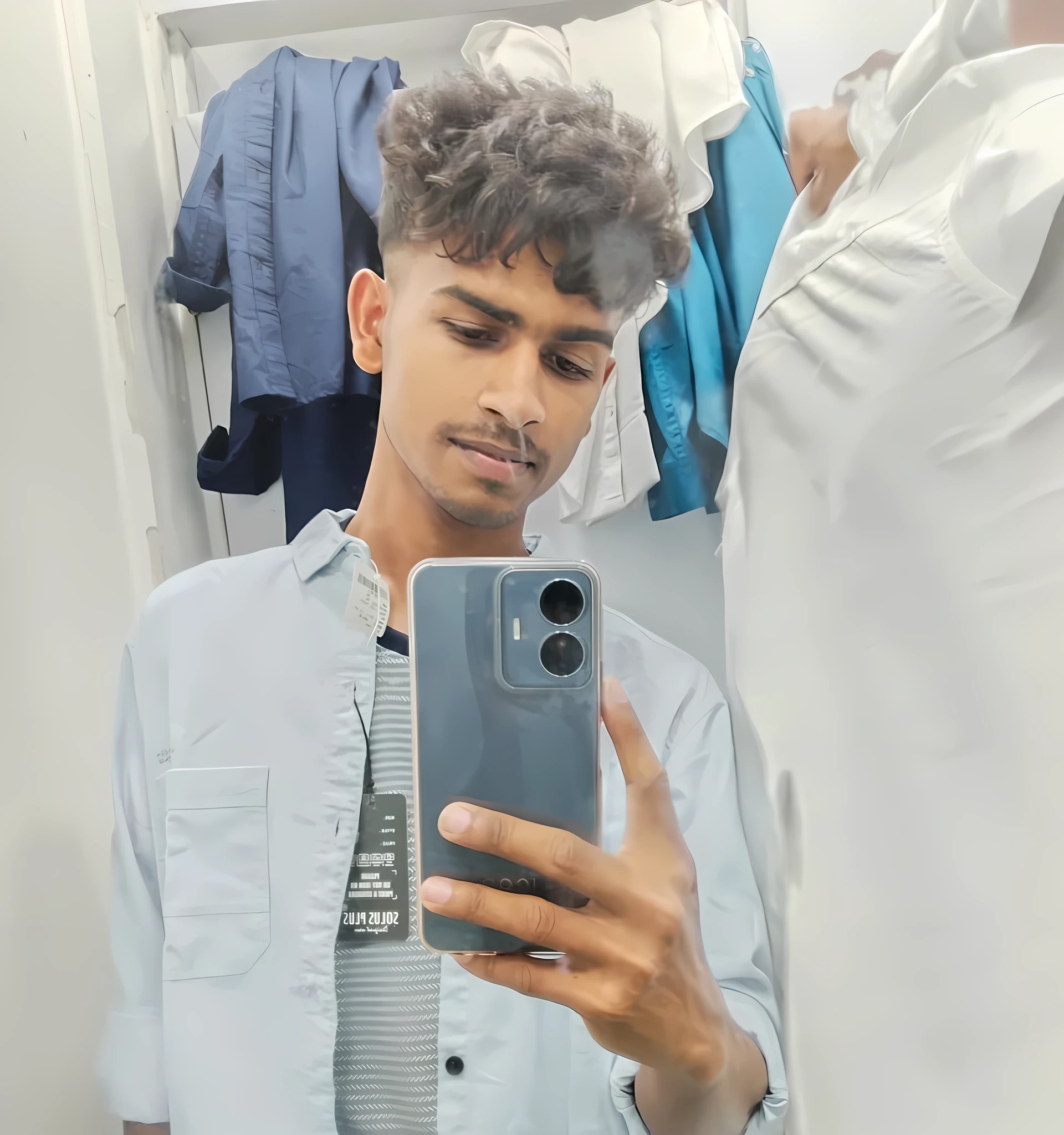 arafed man taking a selfie in a mirror in a room, very very low quality picture, with accurate face, candid picture, mirror selfie, wearing in shirt, full body picture, around 1 9 years old, 8k selfie photograph, profile pic, portait photo profile picture, jayison devadas style, wearing a fisher 🧥