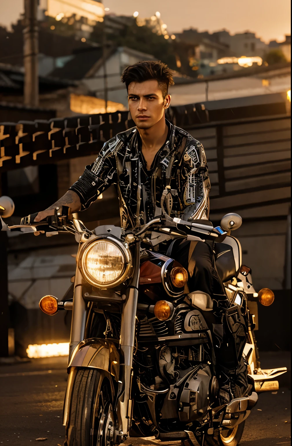 Change background cyberpunk handsome boy, realistic, face, 8k, ultra realistic,