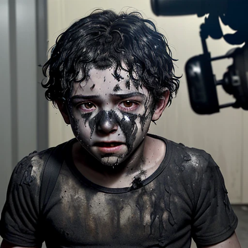 Boy actor covered in soot after being caught in explosion during filming of comedy movie