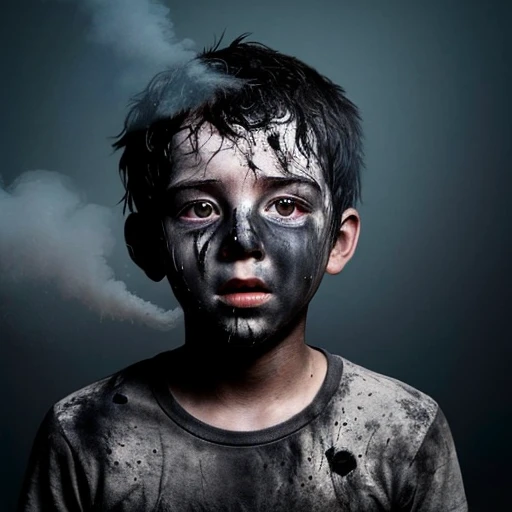 A little boy is electrocuted and left battered and covered in soot after a failed experiment in a comedy movie