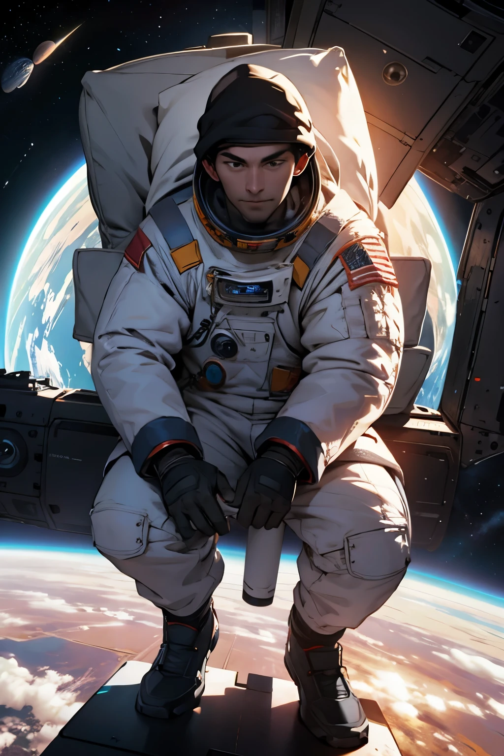 A man in space 