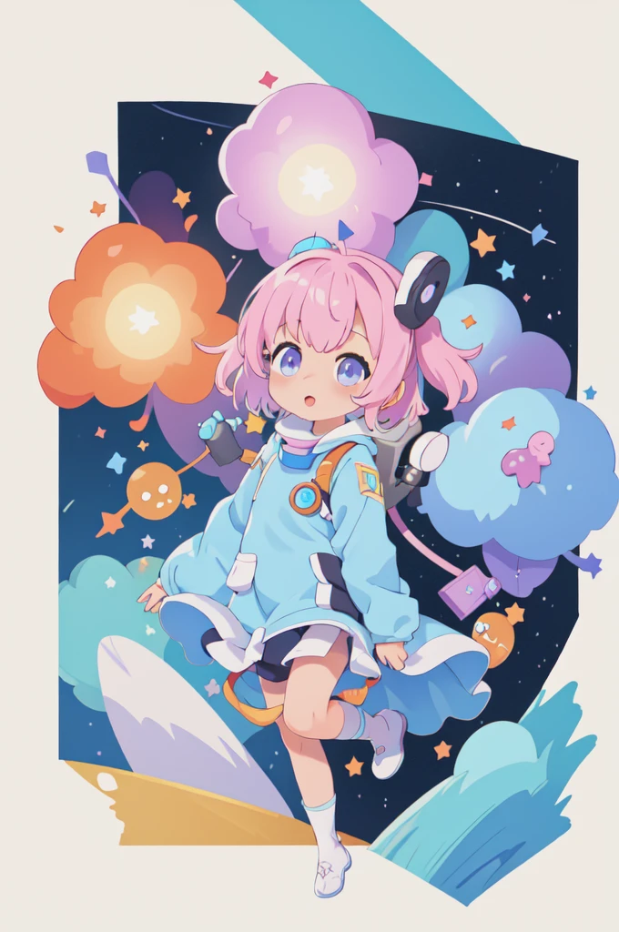 ((masterpiece)), (best quality), official art, extremely detailed CG, unity 8k wallpaper, ultra detailed,
1girl, cute astronout, galaxy, star, colorfull pastel, very nice, sky, light