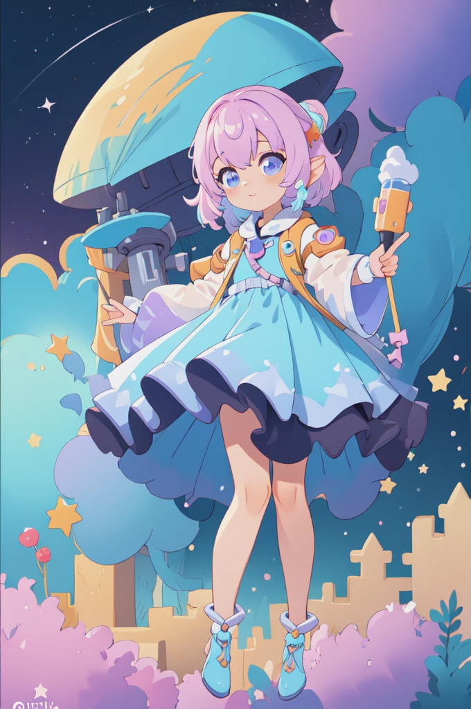 ((masterpiece)), (best quality), official art, extremely detailed CG, unity 8k wallpaper, ultra detailed,
1girl, cute astronout, galaxy, star, colorfull pastel, very nice, sky, light