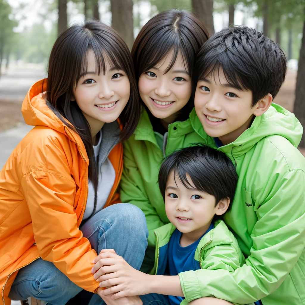 highest quality,masterpiece,超A high resolution,Perfect Anatomy,(Faithfulness:1.4),RAW Photos,smile,Children of short-haired boys,Woman with long hair and 2 year old boy with short hair,a woman and small boy, Mom and short-haired son,Gorgeous Mother And Smiley Boy,(Big tree々Parks with)(((Big treeの後ろに隠れている母)))、(hide and seek)Cowboy Shot,Cinema Lighting,Fashion model parents,Adorable,, (Browsing Caution:1.2)、(Black-haired baby looking for his mother)、(Long-haired mom and short-haired son)、(A mother wearing a cherry blossom jacket and her son wearing a dark green jacket)