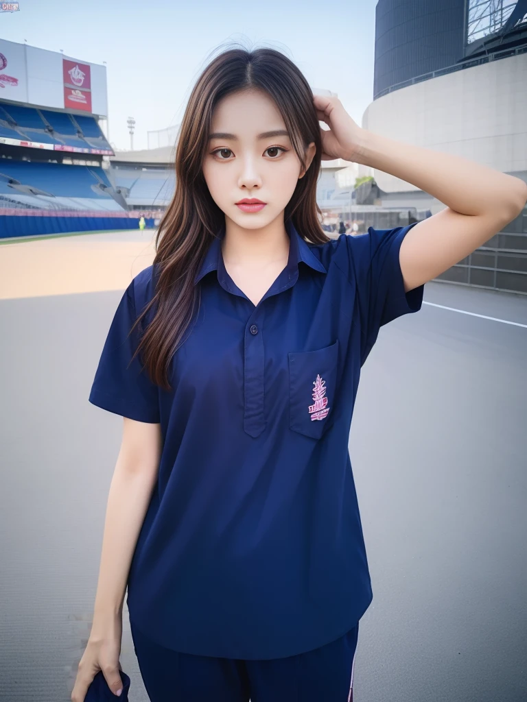 (best quality,10,10,High resolution,masterpiece:1.2),Ultra Detailed,(Practical,Realistic Portraits,Photo-realistic:1.37),1 Cute girl on the football field,Oily and shiny skin,only,A faint smile,BD clothes,((blue shirt:1.3)),Short sleeve,shirt, Pants.,(navy_long_pants track:1.1), ((stadium background:1.3)),Dynamic Angle,excited,Face focus,Dynamic poses,From the back,Ass Focus,masterpiece, best quality, Surreal, Ultra Detail, 8k resolution, RAW photos, Sharp focus, ((Navy blue shirt:1.1)), Short sleeve, long road, Perfect body, 2 mature female, 18 years old, Movie Lighting,Blue sweatpants,fitness accessories,Correct anatomy,Complete body, Correct body, Pointed face, Anatomically correct body, whole body, Practical gestures, long-haired, Practical poses,Wear long shorts...,long leg span,Beautiful shape,sculpture girl, System, 2 adult, 18 years old, Movie Lighting,masterpiece, best quality, Surreal, Ultra Detailed, 8k resolution, RAW photos, Clear focus, (2 Girls in the coffee shop), ((navy shirt:1.1)), Short sleeve, long trackpant, Perfect body, 2 mature females, 18 years old, Lights See Nude