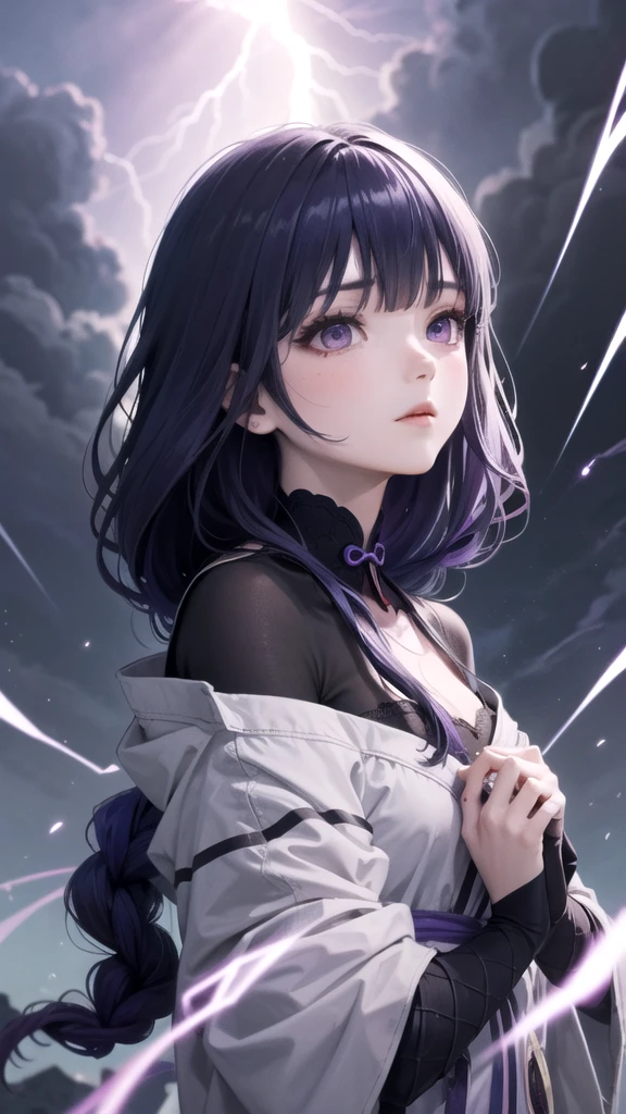 (High Detail:1.2) Anime Girl, (Cinematic Lighting, Delicate Colors), (Purple Lightning:1.2), Lighting Calm, Wind, Fog. Turquoise, delta tones.