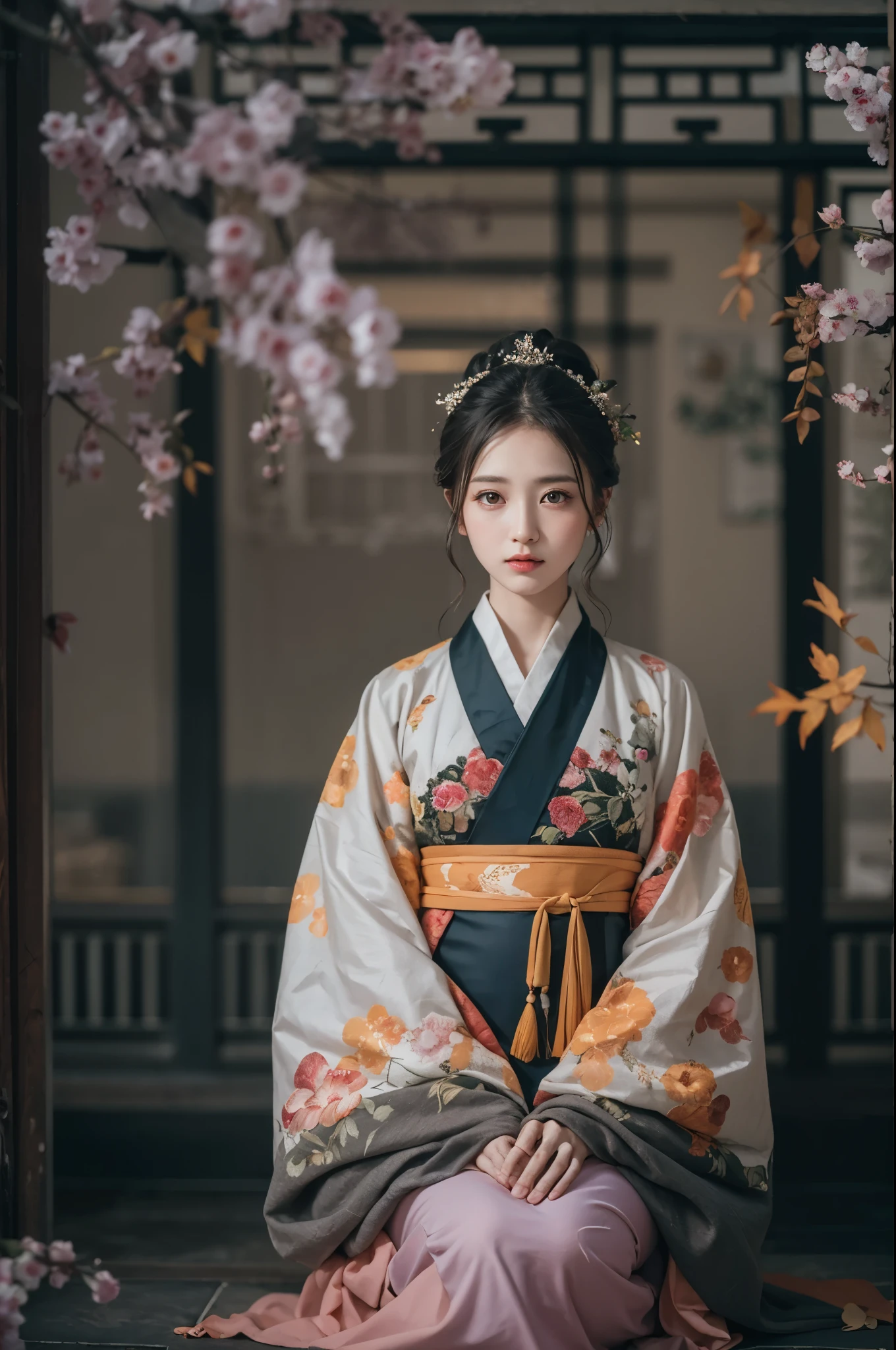 Best quality，masterpiece，Real photography，Official Art，Perfect girl，Professional photography，Photographic pose，Hanfu