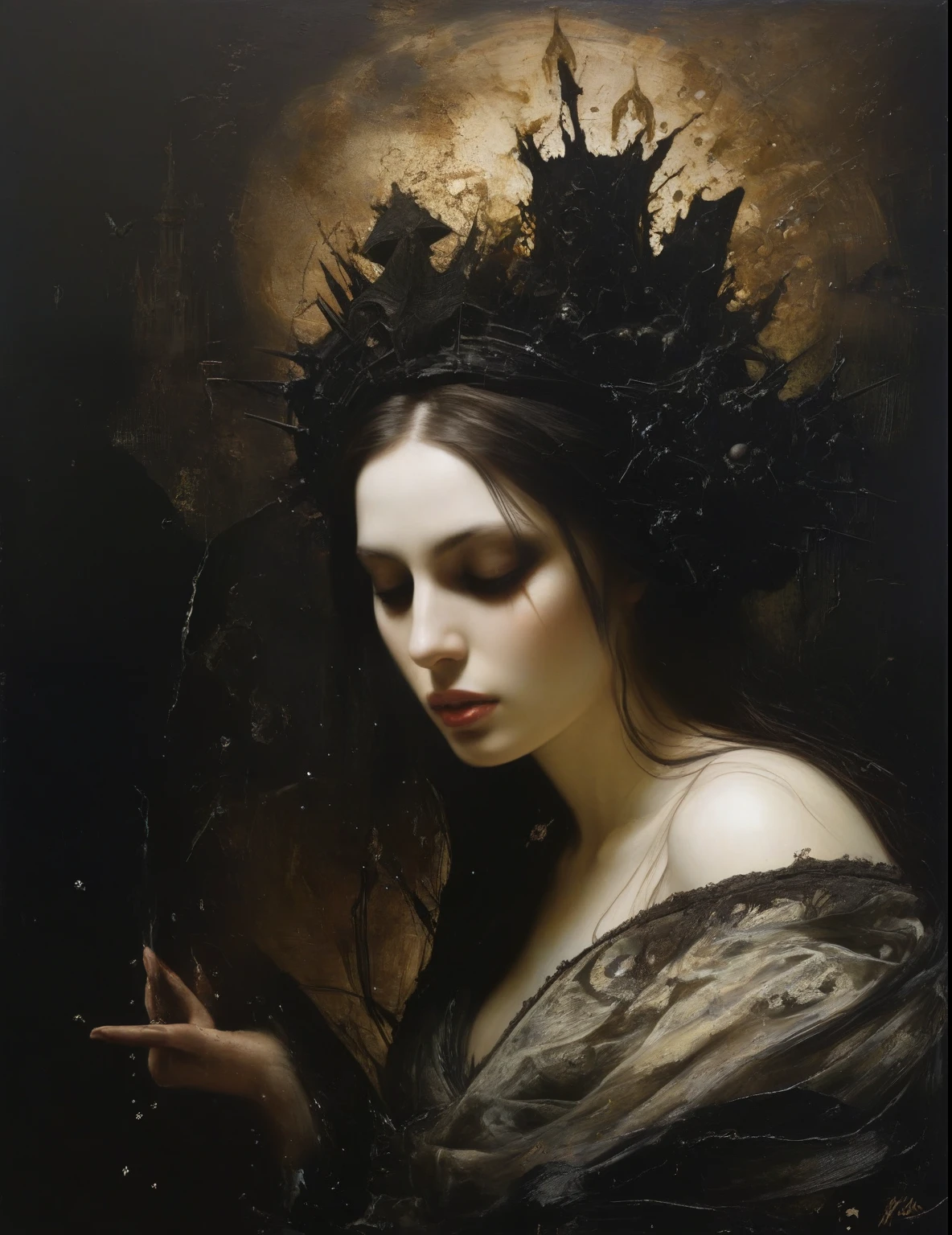 James Gurney, Surrealist art , dream-like, Mysterious, Provocative, symbolic, Complex, detailed,, (Gothic but very beautiful:1.4), (masterpiece, highest quality:1.4) , Nicola Samori Style, lorelei 
