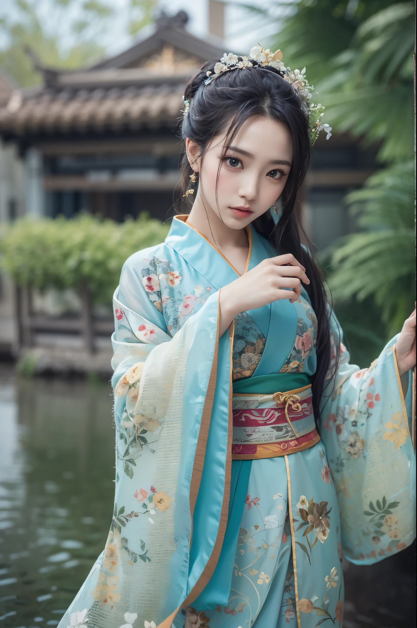 Best quality,masterpiece,Real photography,Official Art,Perfect girl,Professional photography,Photographic pose,Hanfu