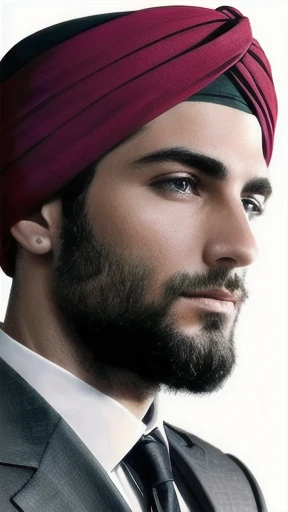 a perfec youngt a yaudi man, with Jewish turban focus on the character's face.