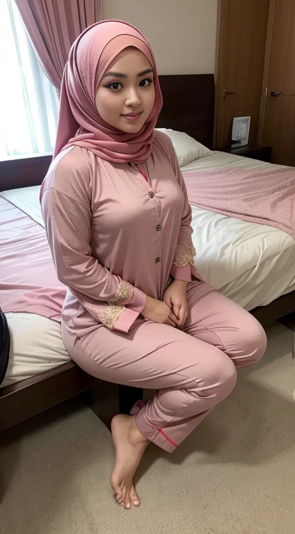 1 matured malay girl wear transparent wet lace formal shirt and tight slack, bedroom, upper body, ((huge breast:1.1)), seducing, sexy pose, (8k, RAW photo, best quality, masterpiece:1.2), (realistic, photo-realistic:1.37), overexposed breasts, extremely detailed fully erected, wide hips, sitting on bed,