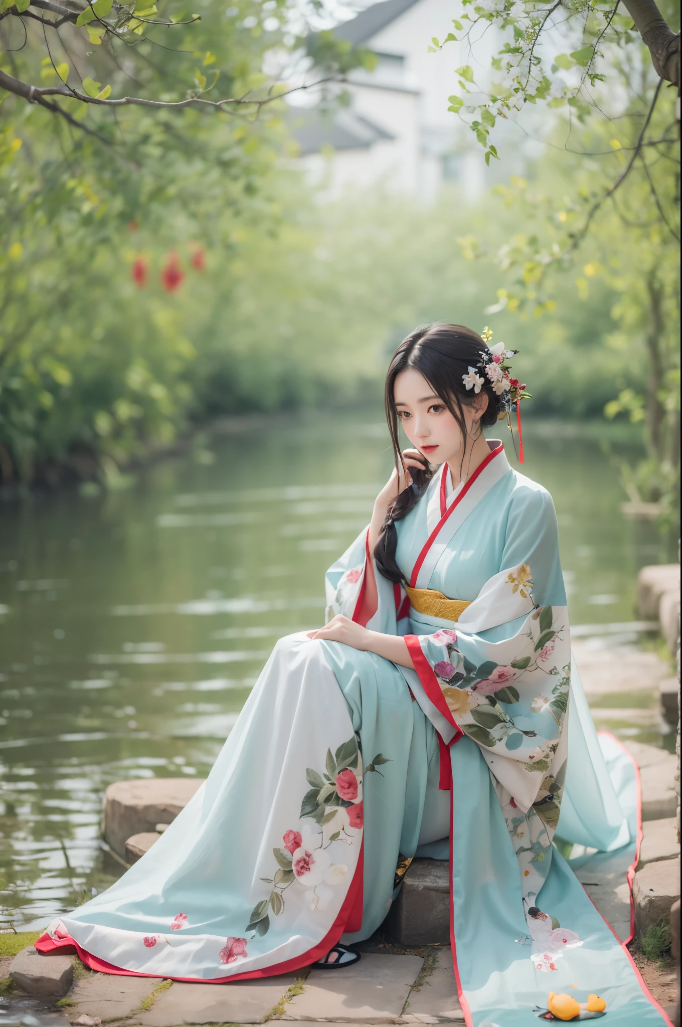 Best quality,masterpiece,Real photography,Official Art,Perfect girl,Professional photography,Photographic pose,Hanfu