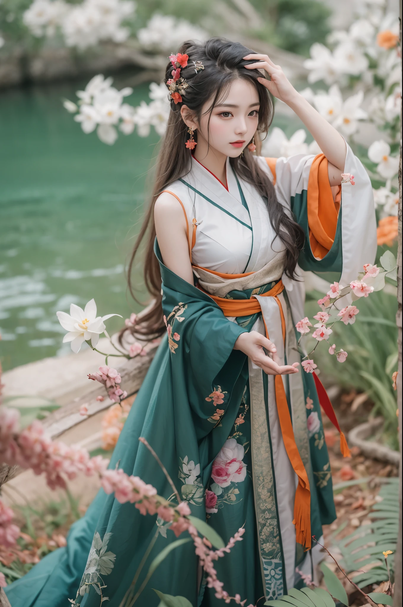 Best quality,masterpiece,Real photography,Official Art,Perfect girl,Professional photography,Photographic pose,Hanfu