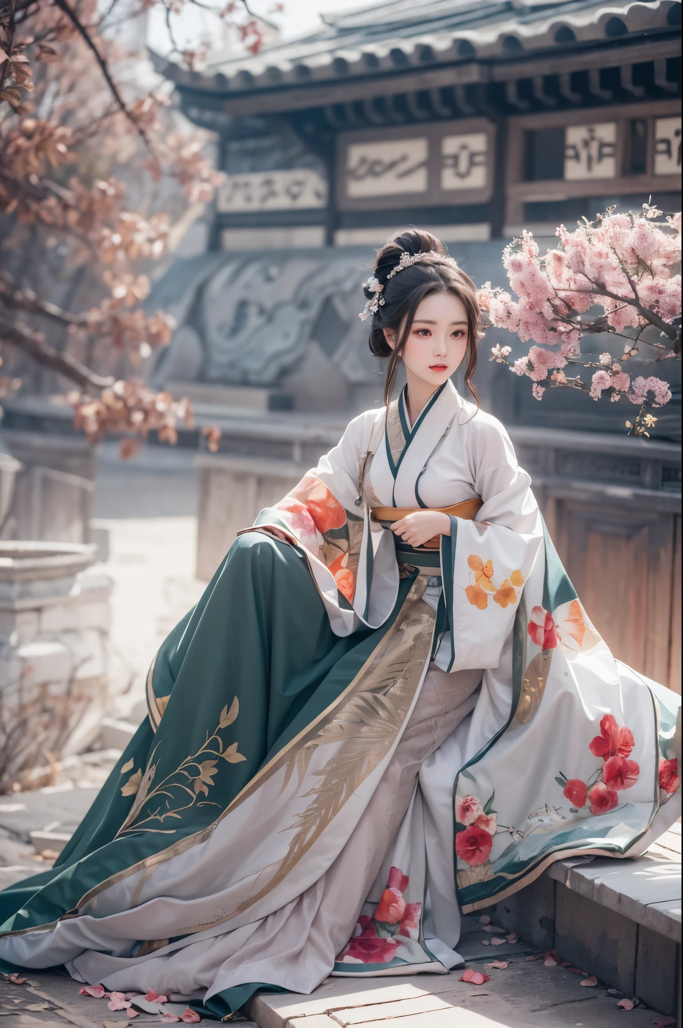 Best quality,masterpiece,Real photography,Official Art,Perfect girl,Professional photography,Photographic pose,Hanfu