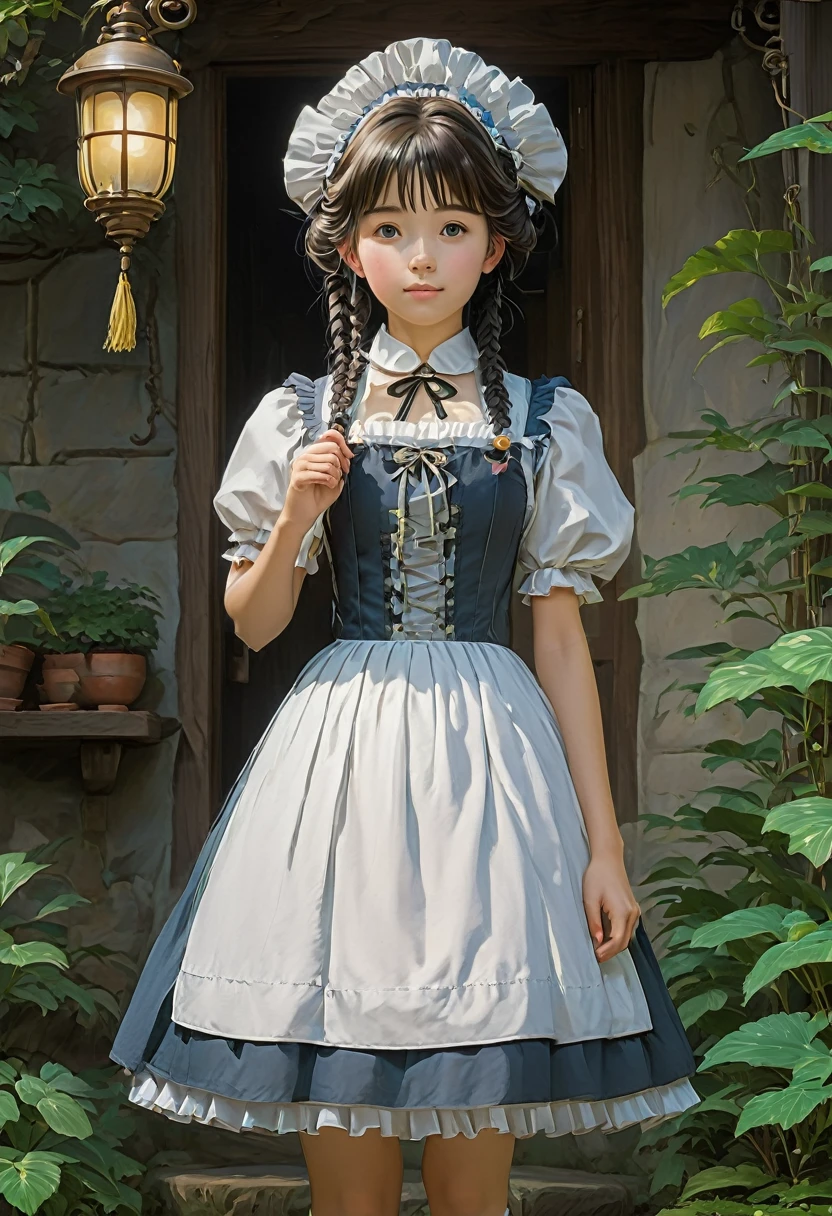 Maid Outfit, by Studio Ghibli, best quality, masterpiece, very aesthetic, perfect composition, intricate details, ultra-detailed