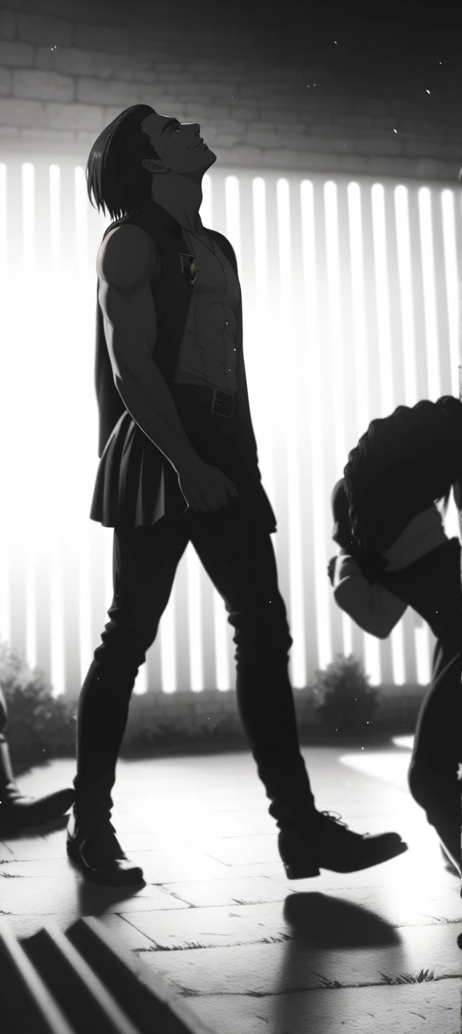 score_9, score_8_up, score_7_up, score_6_up, source_anime, BREAK, embarcing, embracing hug, duo, higging, skinny, attack on titan, age difference, medieval, medievaloutfit, grassy field, standing, outdoors, field, snk, aot, BREAK, outdoors, aged down, wearing skirt, attack on titan style, aot, snk, smug, thoughtfull, smug expression, BREAK, 2boy,brown skinned male, brown skin, brown eyes, black hair, nude, frustrated, looking at one another, brown boy, boy, teenboy, dark skinned male