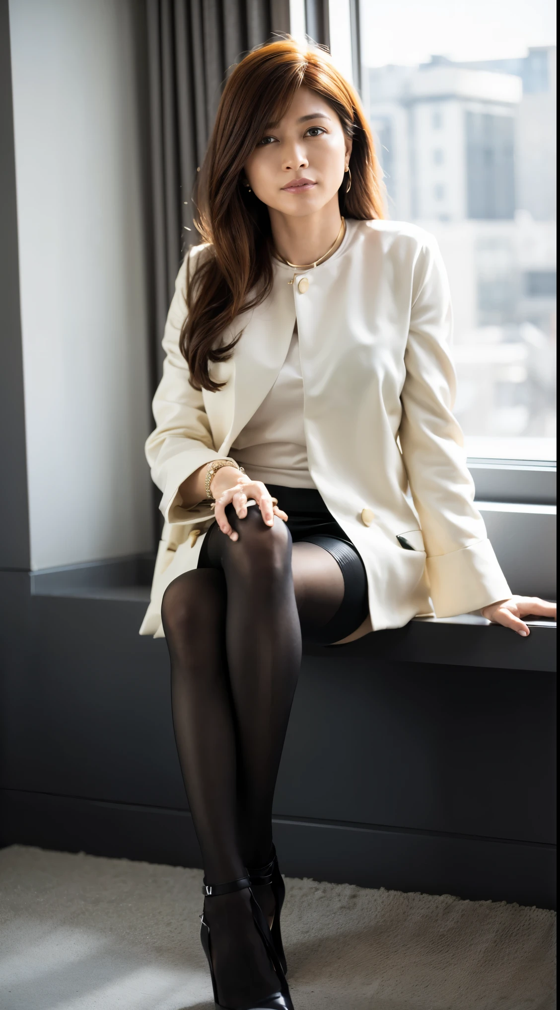 Elegant upper class elite secretary fully nude, Working in the office、Wearing pantyhose、Wear high-quality heels, merchant, RAW Photos, (8k、highest quality、masterpiece:1.2)、(Subtle details:1.4)、(PhotorealSite:1.4)、Octane Rendering、Complex 3D rendering, Very detailed, Studio Soft Light (Studio Soft Light), Rim Light, Crisp details, Super detailed, Realistic skin texture, detailed aspects, Beautiful details in the eyes, Very detailedな CG Unity 16k 壁紙, Compensate -, (Detailed Background:1.2), Exposing thighs!!!,