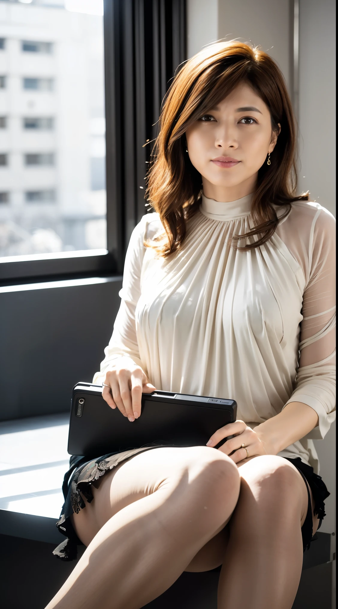 Elegant upper class elite secretary fully nude, Working in the office、Wearing pantyhose、Wear high-quality heels, merchant, RAW Photos, (8k、highest quality、masterpiece:1.2)、(Subtle details:1.4)、(PhotorealSite:1.4)、Octane Rendering、Complex 3D rendering, Very detailed, Studio Soft Light (Studio Soft Light), Rim Light, Crisp details, Super detailed, Realistic skin texture, detailed aspects, Beautiful details in the eyes, Very detailedな CG Unity 16k 壁紙, Compensate -, (Detailed Background:1.2), Exposing thighs!!!,