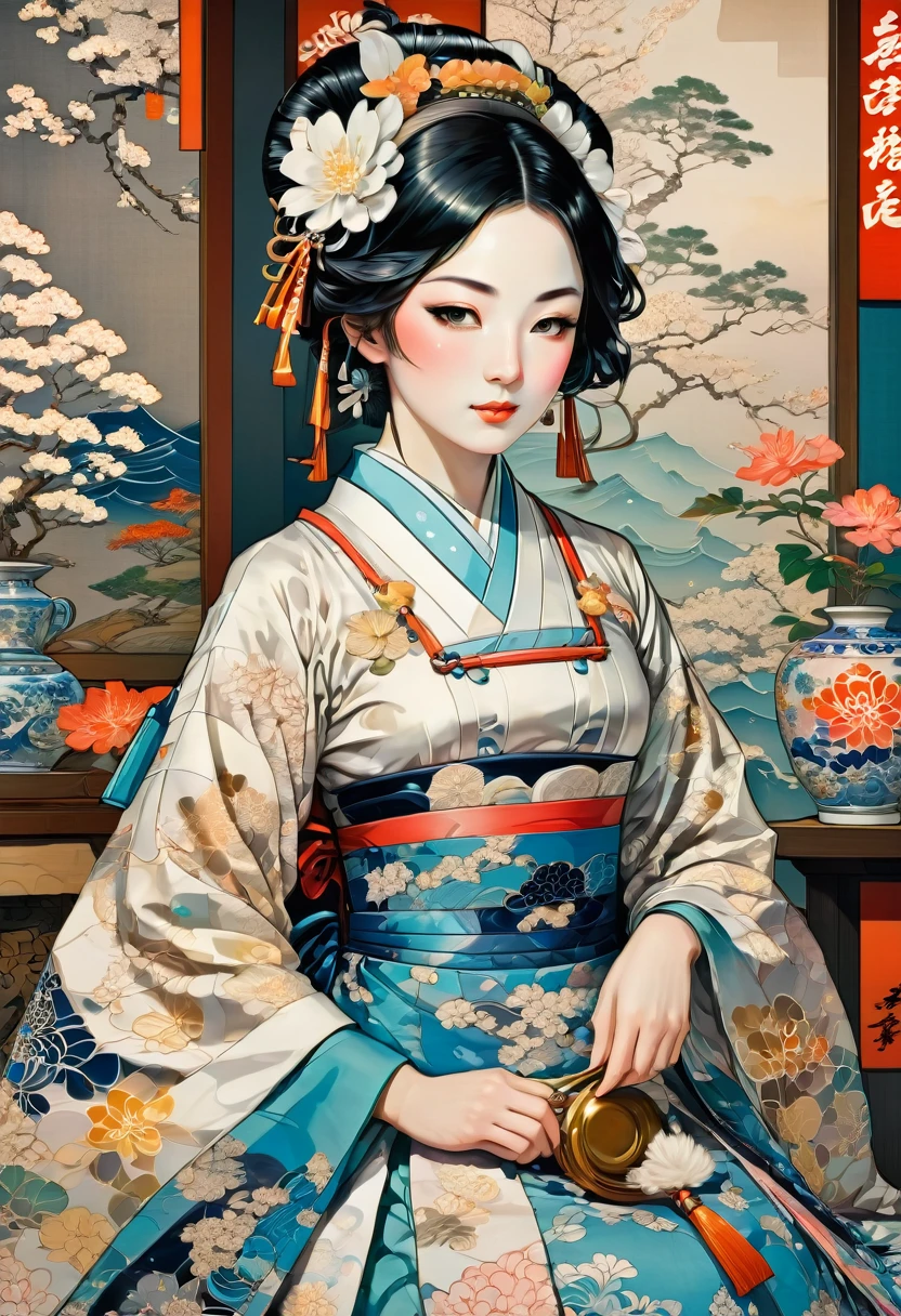 Maid Outfit, by Kunisada, best quality, masterpiece, very aesthetic, perfect composition, intricate details, ultra-detailed