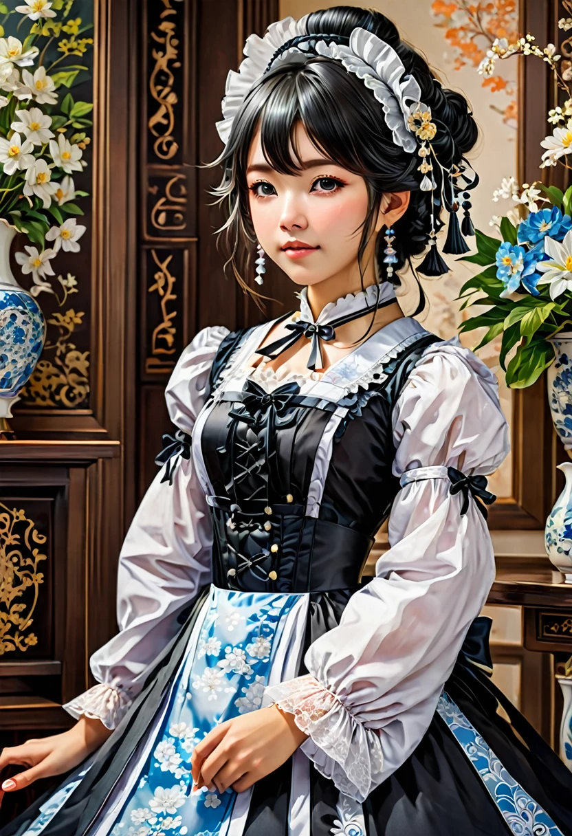 Maid Outfit, by yukisakura, best quality, masterpiece, very aesthetic, perfect composition, intricate details, ultra-detailed