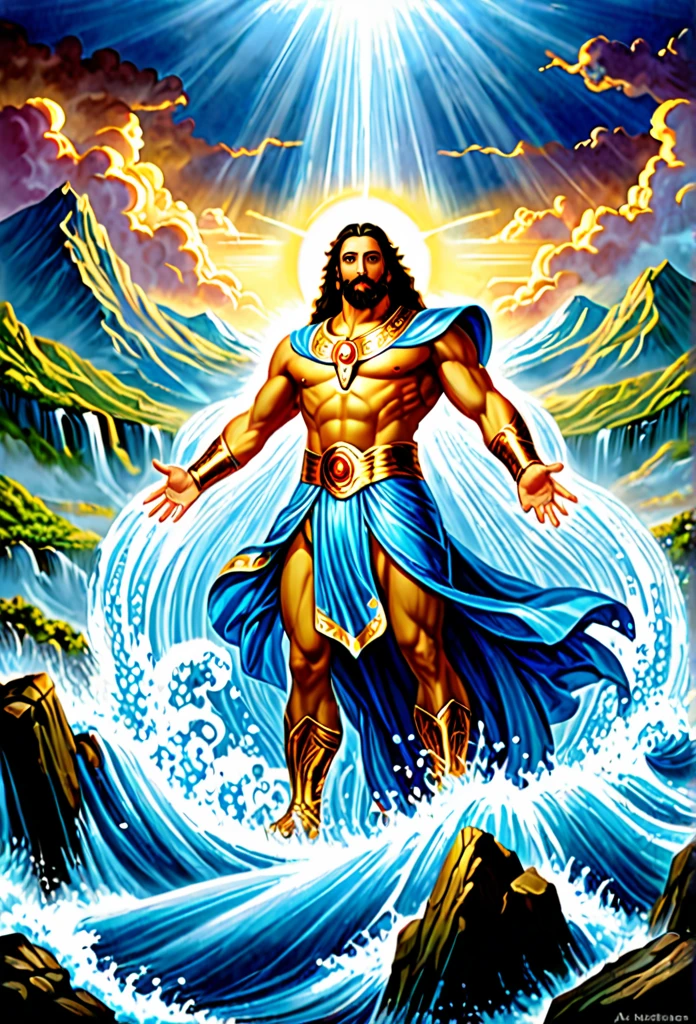 A god capable of controlling water he is capable of destroying everything at his will, it is omnipresent superior to any kind of speed he is the creator of everything and everyone
