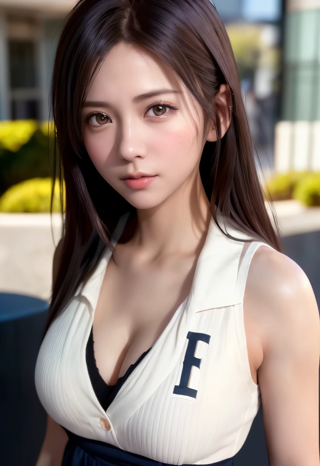 (((リアルなphotograph撮影))),, Portraiture, (Face of fear:1.3),, beautiful girl, View Viewer, , (school uniform:1.2), Shirt buttons and trousers, , (Big cleavage:1),, At Japan Street, (Environment details:1.3),, (RAWphotograph, CG unity, photograph, Ultra-Realistic Details, Sharp focus, Detailed skin,4K, High resolution, Tabletop, highest quality, Realistic, Vibrant:1.2),, (8k,4K, Hmph, High resolution, Professional, movieのような, movie, dramatic),, (Anamorphic depth of field blur background), Detailed Background,