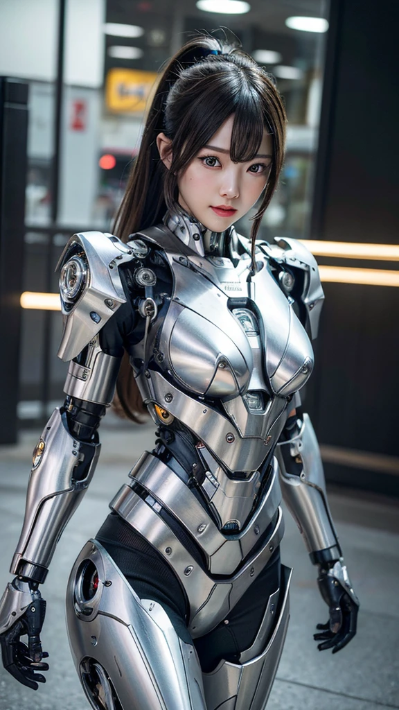 Textured skin, Super Detail, Attention to detail, high quality, 最high quality, High resolution, 1080p, hard disk, beautiful,(cyborg),Oppai  missile,beautiful cyborg woman,Mecha Cyborg Girl,Battle Mode,Girl with a mechanical body