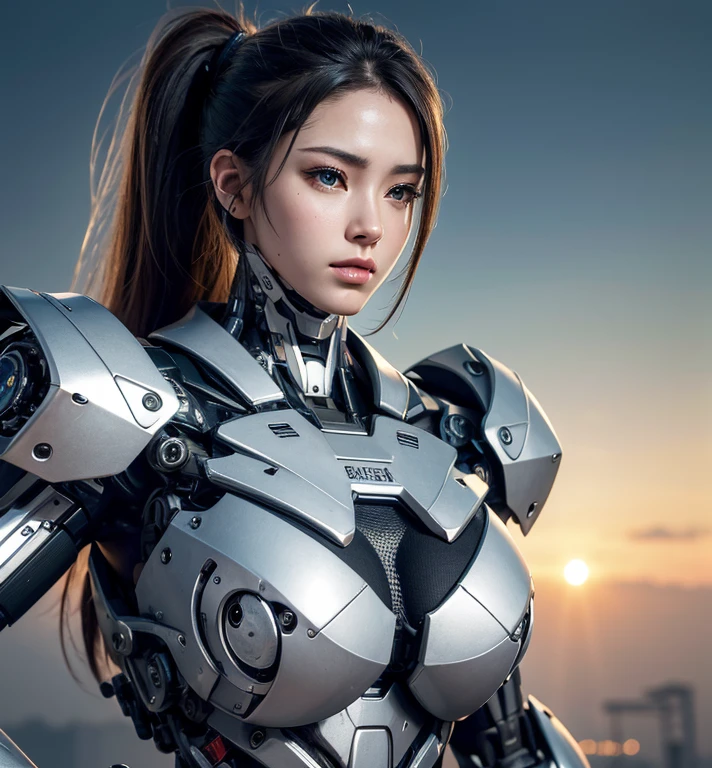 Textured skin, Super Detail, Attention to detail, high quality, 最high quality, High resolution, 1080p, hard disk, beautiful,(cyborg),Oppai missile,beautiful cyborg woman,Mecha Cyborg Girl,Battle Mode,Girl with a mechanical body