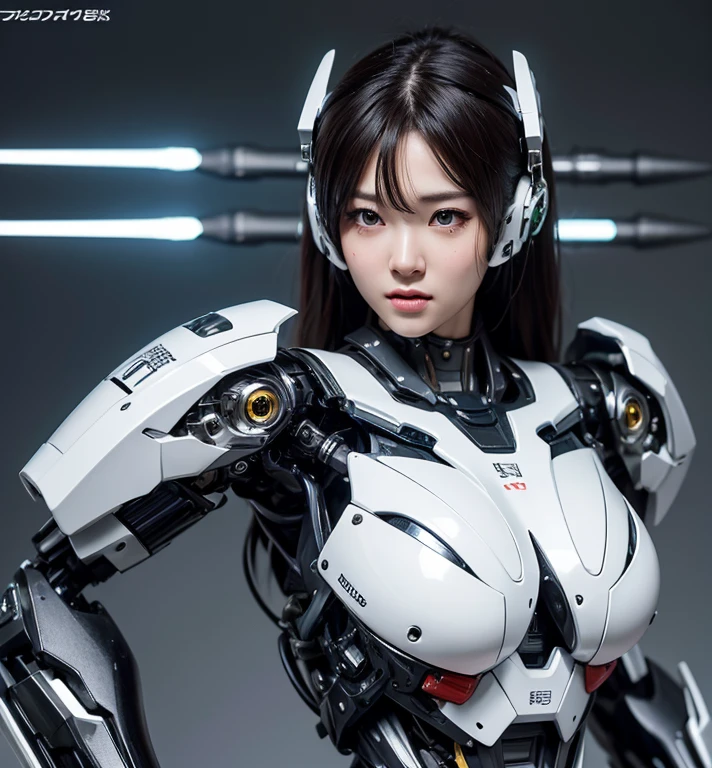 Textured skin, Super Detail, Attention to detail, high quality, 最high quality, High resolution, 1080p, hard disk, beautiful,(cyborg),Oppai missile,beautiful cyborg woman,Mecha Cyborg Girl,Battle Mode,Girl with a mechanical body