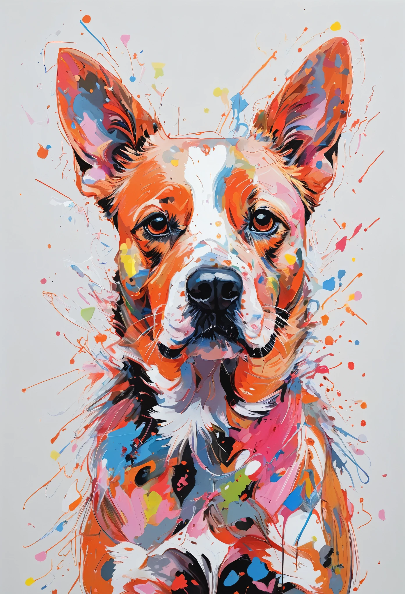 Graffiti, scribble, Comics by Petra Cortright, best quality, masterpiece, dog artwork, Representative work, official art, Professional, Ultra intricate detailed, 8k, dog art