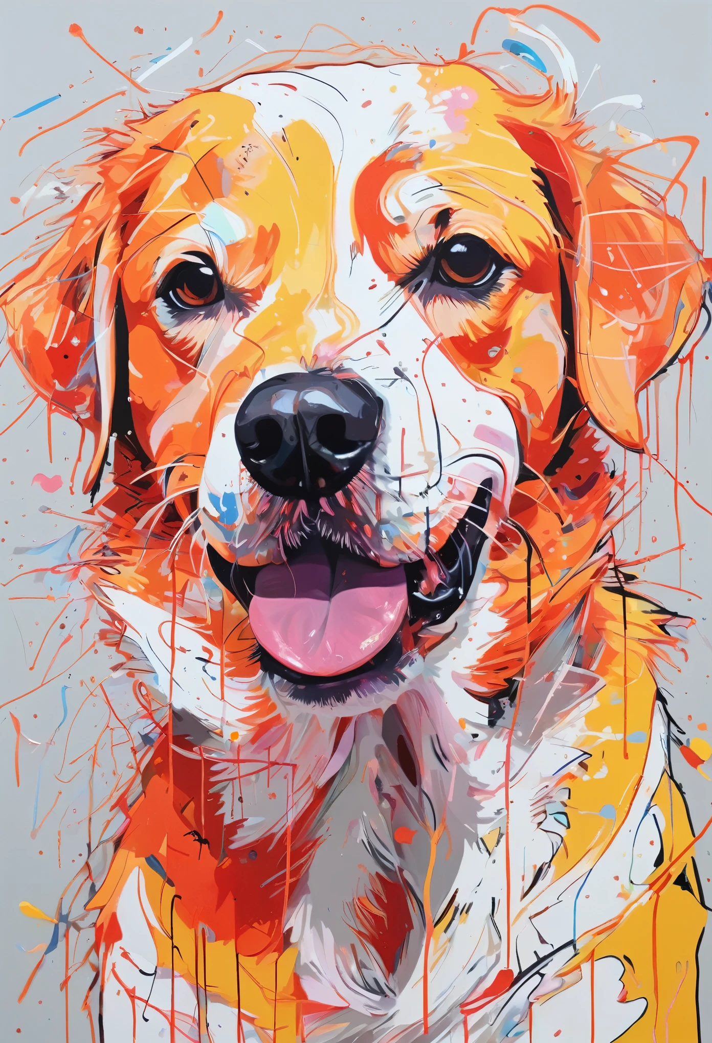 Graffiti, scribble, Comics by Petra Cortright, best quality, masterpiece, dog artwork, Representative work, official art, Professional, Ultra intricate detailed, 8k, dog art