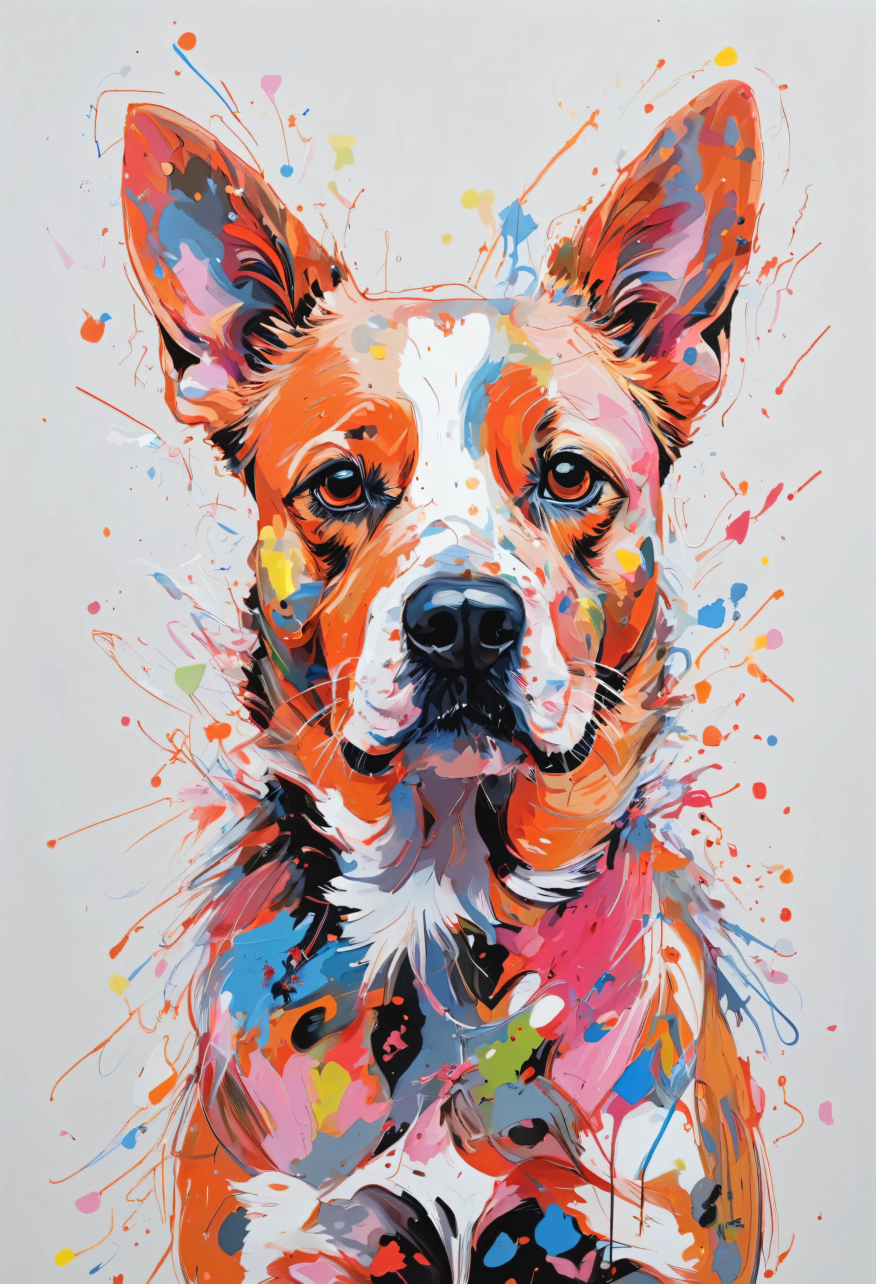 Graffiti, scribble, Comics by Petra Cortright, best quality, masterpiece, dog artwork, Representative work, official art, Professional, Ultra intricate detailed, 8k, dog art