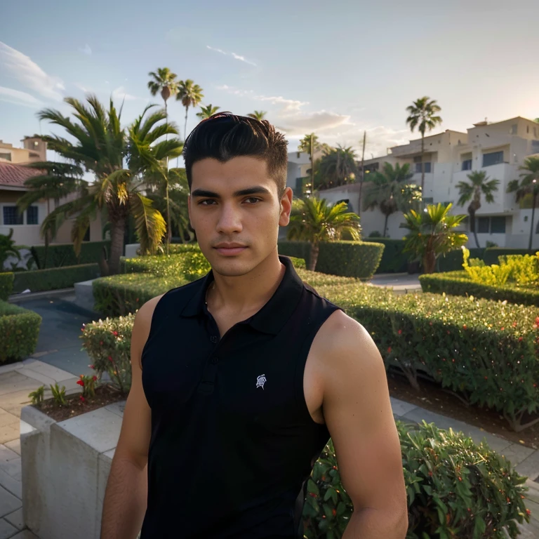 A man wearing a red shirt stands in front of a palm tree., Light stubble with a red shirt, Christian Orrillo, Avatar, headshot Profile pictureture, Alex Miranda, Michael, professional Profile pictureture, Andres Rios, Profile picture, David Marquez, wearing a polo shirt, Profile picture, Maxim Cherkov, Lucas Graziano, high quality vertical, Profile picture