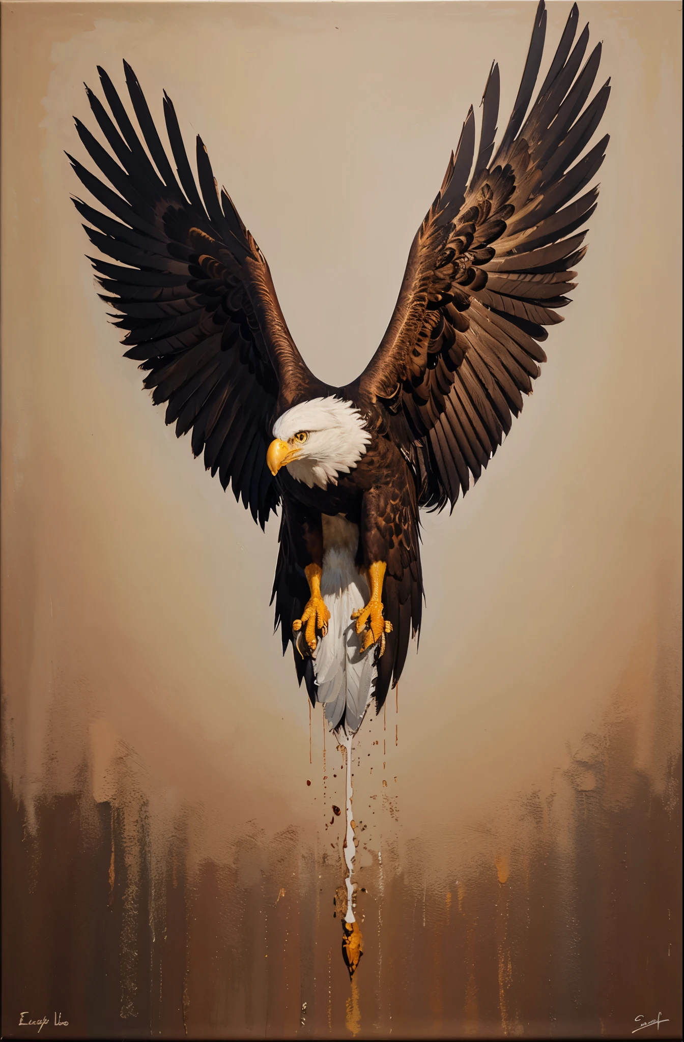 abstract oil painting artwork eagle