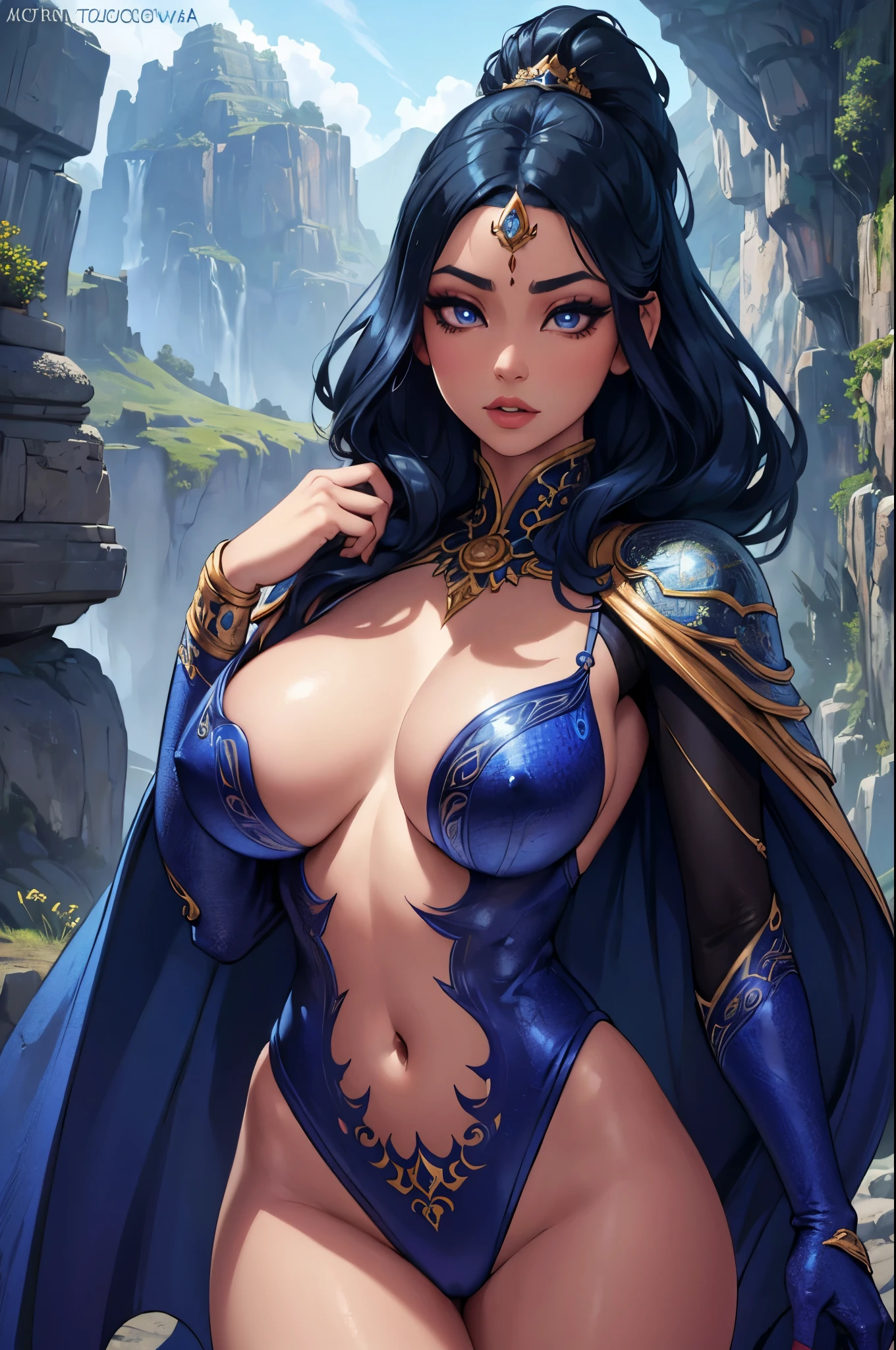 a naga woman with dark blue scales, beautiful detailed eyes, beautiful detailed lips, extremely detailed face and eyes, long eyelashes, intricate detailed scales covering her body, dynamic pose, mystical aura, fantasy landscape background, (best quality,4k,8k,highres,masterpiece:1.2),ultra-detailed,(realistic,photorealistic,photo-realistic:1.37),cinematic lighting,dramatic colors,fantasy art