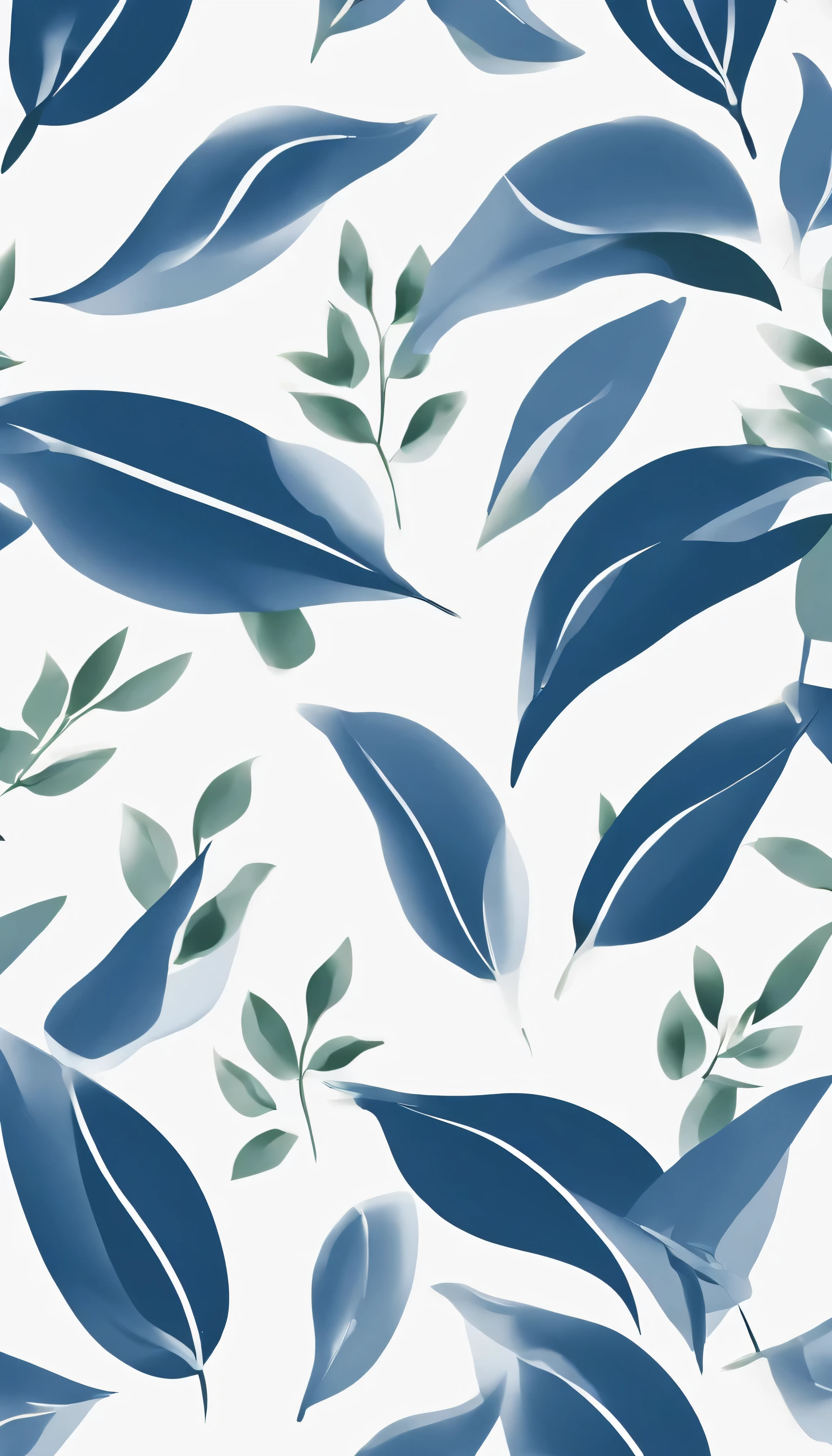 white back, more Herbs pattern, herb color blue, flora pattern, leaf pattern, deep colors
