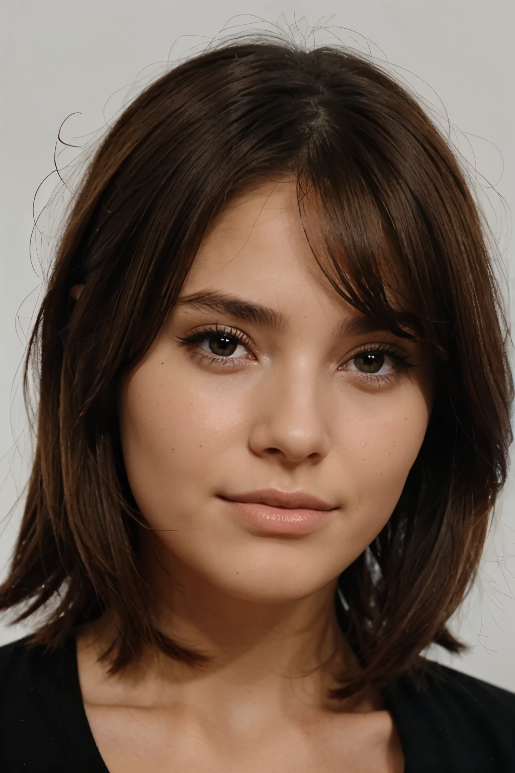 femme brune de face 
