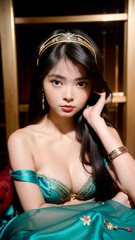The proportions are the same for all races, All faces and pictures must be different,Portraits of two vibrant exotic goddesses,Sexy Silk lace,Embroidery,armlets, bangle:1.3, hair accessories, small breasts